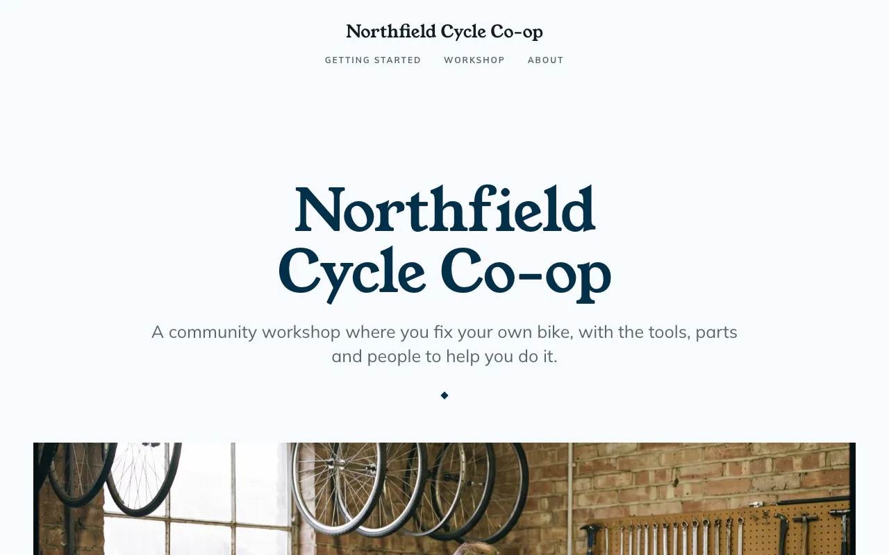 A site built with the Central template.